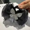 Pinza de Malla con Lazo Estilo Coreano Grande Mariposa de Pelo con Pedrería Pinza para el Cabello Accesorios para el Cabello Venta al por Mayor Hecho a Mano