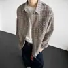 Camisa a Cuadros Fina Nueva de Primavera y Otoño para Niños y Niñas Casual Holgada con Solapa Camisa de Manga Larga a Cuadros Estilo Coreano Ropa Exterior de Moda