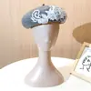 Boina de Mezcla de Lana Directa del Fabricante, En Stock al por Mayor, Gorra de Artista Bordada Estilo Japonés para Mujer, Gorra de Hojalatero de una Pieza Dropshipping