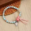 Pulsera de Cerámica de Jingdezhen, Regalo de Estilo Chino Tradicional, Tejida a Mano, Fresca y Versátil para Niñas, Nueva Pulsera de Hilo de Cerámica Estilo Chino