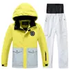 Novo traje de esqui infantil para meninos e meninas, traje de esqui infantil espesso e quente para áreas externas e à prova d'água