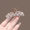 Presilha de Cabelo Grande de Pérola e Cristal Dongdaemun Coreana para Coques, Acessório de Cabelo Moderno de Luxo para Mulheres