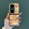 Oso de Mantequilla Adecuado para Funda de Teléfono Móvil Huawei Pocket2 Samsung Xiaomi Zflip 40% de descuento Funda de Teléfono Móvil Apilada Hilo de Pluma