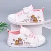 Zapatillas Deportivas Nuevas de Estilo Coreano para Niños Primavera y Otoño, Zapatos de Lona para Niños, Zapatos Casuales Versátiles de Dibujos Animados para Niñas, Zapatos de Tela de Moda
