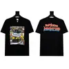 Camiseta de Manga Curta Supreme, Marca de Moda Americana de Peso Pesado, Estampa Clássica de Letras, Gola Redonda Boxy, Caimento Solto, Manga Meia-Manga para Homens e Mulheres