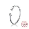 Anel Aberto Retangular Redondo Geométrico Normcore de Prata de Lei S925 Moda Japonesa e Estilo K Elegante Estiloso Tendência Anel de Diamante