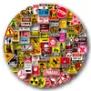 100 Piezas de Pegatinas de Graffiti de Señales de Advertencia, Señales de Peligro y Prohibición, Pegatinas para Laptop y Motocicleta DIY al por Mayor