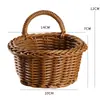 Cesta Tecida Nórdica Cozinha Cesta de Armazenamento de Gengibre e Alho Cesta Vintage de Parede Cesta Pequena Portátil para Flores Cesta Suspensa para Utensílios de Cozinha