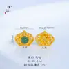 Jade Azul Natural de Agua Pixiu que Atrae la Fortuna Calabaza en Forma de Corazón Cuentas de Transferencia con Agujero Fuerte Retención de Color Accesorios Dorados para DIY