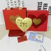 Pastel Corazón de Oro Puro 999, Regalo de San Valentín, Te Amo con Todo Mi Corazón, Princesa, Que Te Enriqueces