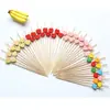 Corazón Rojo Corazón Rosa Corazón de Fruta Corazón de Durazno Brochetas Día de San Valentín Festival Qixi Regalos para Fiestas Decoración de Cócteles Brochetas de Bambú