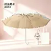 Renda de gancho pequeno prateada com 70% de desconto Guarda-sol colorido resistente a UV, um protetor solar leve e portátil e fresco para mulheres
