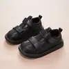 Zapatos Casuales Versátiles de Cuero para Niños Modelo Nuevo Primavera y Otoño 2026 para Niños y Niñas, Zapatos Negros de Rendimiento con Suela Suave para Niños Mayores