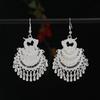Brincos de borla de prata Miao artesanais estilo étnico vintage temperamento feminino Yunnan Miao personalidade estágio brincos longos versáteis