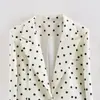 Atacado transfronteiriço 2026 Estilo europeu e americano moderno versátil casual blazer feminino de um botão com estampa de bolinhas C46236