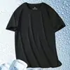 Camiseta de manga corta para hombre, secado rápido y absorbente de sudor, camiseta de manga corta con tacto fresco de seda de hielo, camiseta básica holgada de moda para hombre, camiseta promocional