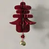 Habitación de Boda para Recién Casados Linterna Roja de Panal Decoraciones Colgantes Decoraciones de Año Nuevo Chino con Caracteres de Primavera y Cascabeles de Cobre para Arreglos de Año Nuevo