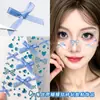 Pegatinas faciales azules con lazos, accesorios faciales para los conciertos de Zhou Shen y Zhang Jie, pegatinas de diamantes, pegatinas faciales de maquillaje de apoyo