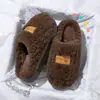 Nuevas Pantuflas de Felpa de Algodón para Mujer, Otoño/Invierno Hogar Interior Suela Gruesa Antideslizante Pareja Añadido Felpa Cálido Suela Suave Pantuflas de Algodón para Hombre