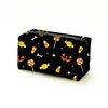 Bolsa de Maquillaje con Estampado de Gato Negro Calabaza Murciélago de Halloween Bolso de Almacenamiento con Cremallera Beige Retro Estuche para Bolígrafos de Estudiante