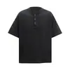 Camiseta Henley de Manga Corta con Textura Estilo Old Money de Encogimiento Cero para Hombre, Nuevo Top Jacquard Holgado Casual Primavera/Verano para Mujer