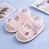 Sandalias de bebé para mujer verano lino suela suave 0-1 año antideslizante talón bebé niño zapatos para niño pequeño venta al por mayor de fábrica