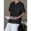 Camiseta de hombre de manga corta, holgada, única, simple, sin cuello, estilo verano, versátil, nueva 2026