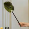 Plumero para Quitar el Polvo de Pavo Real de Avestruz Grado Alto Retro Antiestático Doméstico Plumero de Plumas de Pollo Limpieza Densa Barrido de Polvo Artefacto