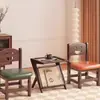 Taburete Bajo de Madera Maciza Banco para Sala de Estar Silla Pequeña con Respaldo para el Hogar Taburete de Madera para Niños Reposapiés para Sofá Banco Sencillo para Entrada para Cambiar Zapatos