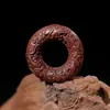 Madera de Azufaifo Golpeada por el Rayo Cabeza de Bestia Dragón de Hierba Hebilla de Seguridad Colgante Herramienta Ritual Taoísta Accesorio Portátil Material Viejo Color Oscuro Finamente Tallado