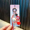 Chaveiro Gato Morango Desenho Animado Gatinho Pingente de Bolsa Lanyard de Celular Fofo Pingente para Chaveiro de Carro Pequeno Presente