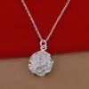 Comercio exterior joyería al por mayor juego de pendientes y collar chapado en plata de ley 925 rosa moda europea y americana