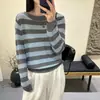 Top Fino Único y Impresionantemente Hermoso para Mujer, Nuevo 2026 Camiseta Holgada de Rayas para Principios de Primavera y Otoño
