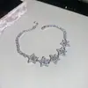¡Pulsera apilada de diamantes de colores! Pulsera de calabaza con circonita chapada en oro real, joyería de diseño niche estilo ins coreano para mujer