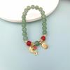 Pulsera de Ópalo Mariposa para Mujer de Nicho de Lujo Ligero de Alta Gama con Cuentas de Cristal al por Mayor Colgante Accesorios Yiwu Nuevo