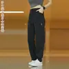 Pantalones de trabajo rectos holgados de alta resistencia, estilo retro americano, lavados, casuales y versátiles con bolsillos de parche