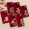 Envelopes Vermelhos Foscos para Casamento de Recém-Casados, Vinho Tinto de Alta Qualidade com Palavras Felizes, Envelopes Vermelhos Modificados para Casamento, Sacolas Especiais de Presente para Casamento