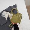 Bolso de Mano Circular de Nicho Transfronterizo 2026 Nuevo Estilo Coreano Bolso de Hombro Único Cruzado Bolso Cubo de Alto Valor a la Moda