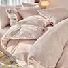 Juego de Ropa de Cama de Cuatro Piezas 60s Algodón Puro Hilo Doble Todo Algodón Lujo Ligero Sensación de Alta Gama Funda Nórdica para Dormitorio Principal Sábana Individual Juego de Tres Piezas