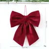 Amazon Nuevo Adorno de Lazo Rojo Vino de Terciopelo para Navidad Decoraciones para Árbol de Navidad DIY Colgante de Lazo