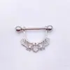 Comercio exterior europeo y americano anillo de pezón de acero inoxidable forma de ala de luna anillo doble para pezón forma de flor clavo para pezón nuevo perforación corporal de pezón