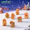 Micro-Paisagem Boneco de Pão de Gengibre Dançante de Natal Fofo Acessórios Decorativos DIY Fofos Enfeites de Carro para Desktop
