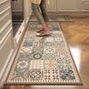 Alfombrillas Gruesas de Cocina de Terciopelo de Cristal Americano Retro, Antideslizantes, a Prueba de Aceite y Absorbentes de Agua, Alfombrillas Especiales para Pies, Alfombras que se Pueden Limpiar y Lavar