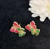 Novos Brincos Pingente de Borboleta Coloridos Artesanato de Esmalte Exquisito Tendência Nacional Estilo Chinês Realistas Presente