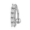 Zircón Redondo Invertido Anillo para Ombligo Acero Inoxidable Incrustado con Zircón Uña para Ombligo Amazon Wish Joyería para Piercing al Por Mayor