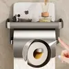 Caja de Papel Higiénico para Baño Caja de Pañuelos de Papel Caja de Almacenamiento de Papel Estante de Almacenamiento de Pared para Baño sin Taladro