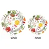 Set de vajilla de cumpleaños con temática de frutas, que incluye vasos de papel desechables, platos, servilletas, tenedores y cucharas, para decoraciones de fiesta