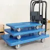 Carrinho pequeno de puxar com a mão, dobrável, leve, portátil, plataforma para transportar mercadorias, carrinho de compras, carrinho pequeno para buscar encomendas