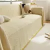 Manta Jacquard de Diamantes Retro con Borlas para Sofá Cubierta Completa Funda de Sofá de Una Pieza Cuatro Estaciones Antideslizante a Prueba de Polvo