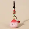Llavero Colgante Talla de Madera Hecho a Mano Durazno Pequeño Colgante para Bolso Escolar de Dama Regalo de Cumpleaños Lindo para Amigos
